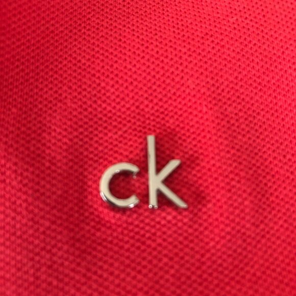 Calvin Klein Casual Cap Sleeve V Neck Cotton w Spandex Polo Shirt Coral Sz M - Picture 11 of 15